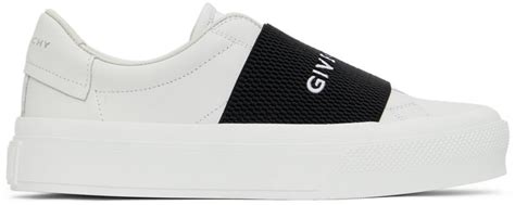 givenchy white sneakers black tongue|Givenchy: White & Black City Court Slip.